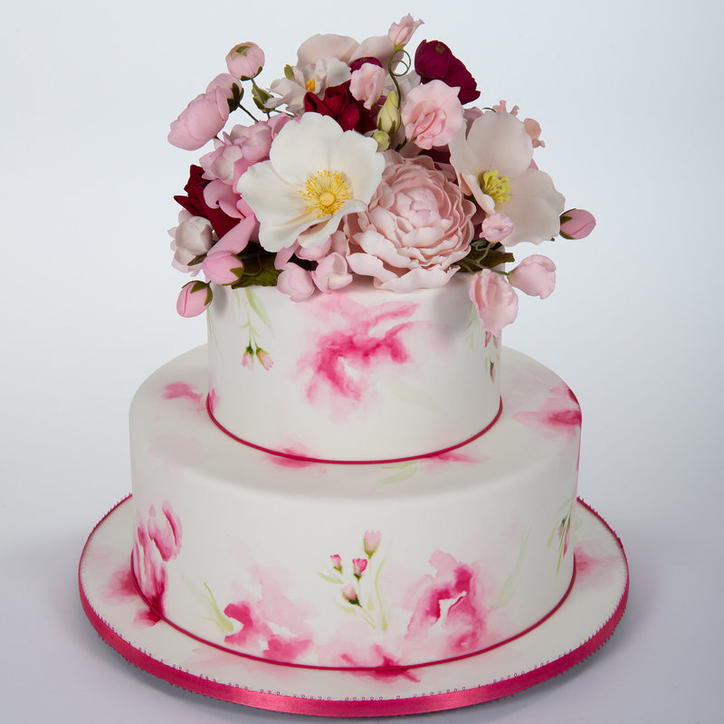 Свадебный торт с цветам 2062